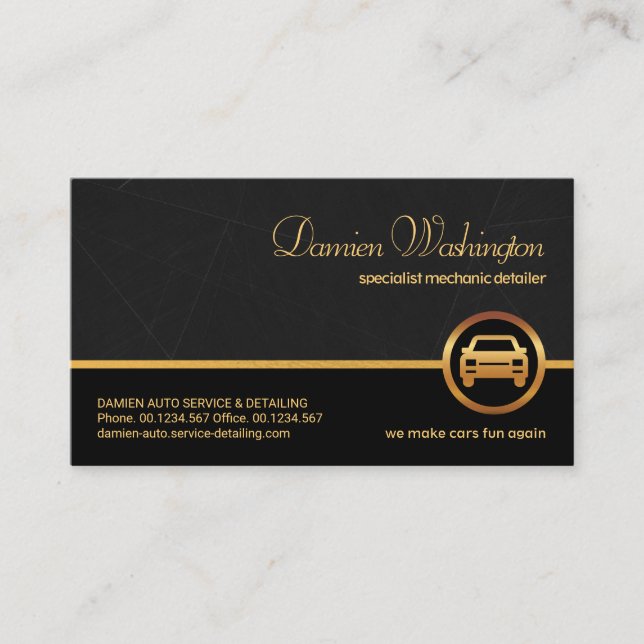 Professional Grey Marble Grunge Automobile Car Business Card (Front)