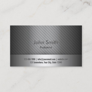 Professional Grey Metal Podiatrist Business Card