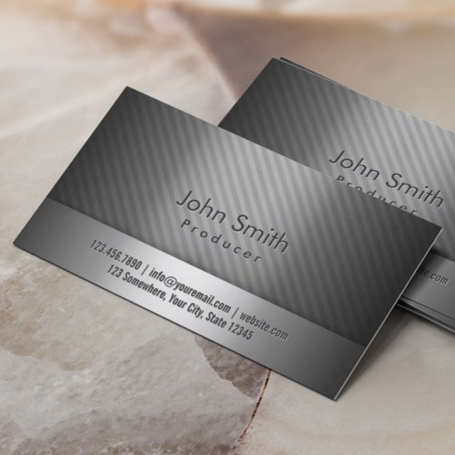 Professional Grey Metal Producer Business Card (Creator Uploaded)
