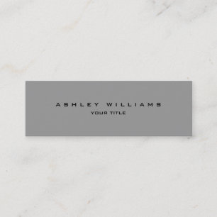 Professional grey modern plain slim unique mini business card