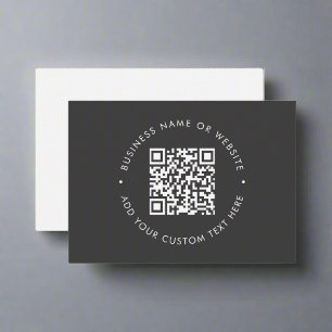 Professional Grey Scannable QR Code Website  Business Card