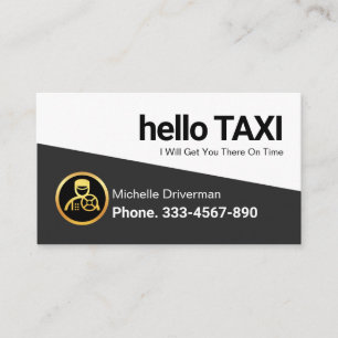 Professional Grey Taxi Triangle Cab Driver Business Card