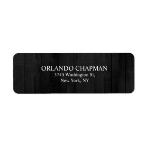 Professional Grey Wood Design Simple Plain Elegant Return Address Label