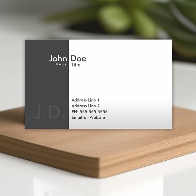 professional greys (with initials) business card (Creator Uploaded)