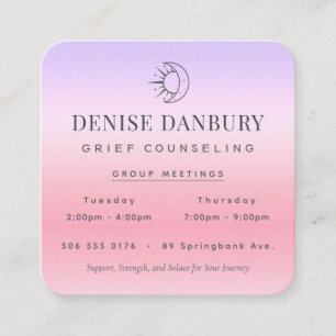 Professional Grief Counseling Group Meetings  Square Business Card