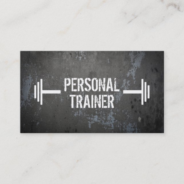 Professional Grunge Personal Trainer Business Card (Front)