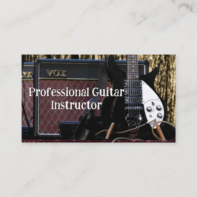 Professional Guitar Instructor Business Card (Front)