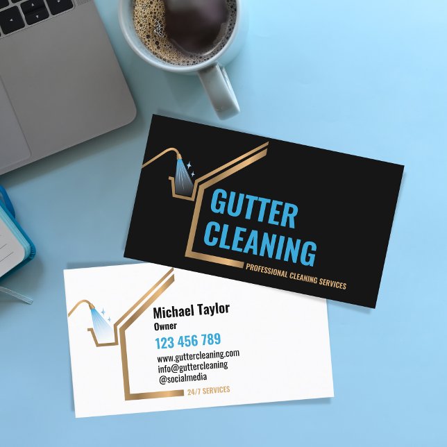 Professional Gutter Installation Cleaning Service Business Card (Creator Uploaded)