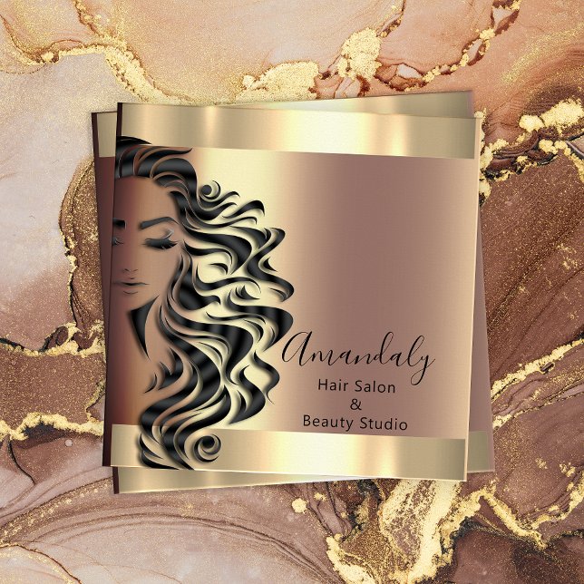 Professional Hair Salon Makeup Lash Rose Square Square Business Card (Professional Hair Salon Makeup Lash Rose Square Square Business Card)