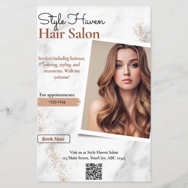 Professional Hair Salon Services Flyer (Front)