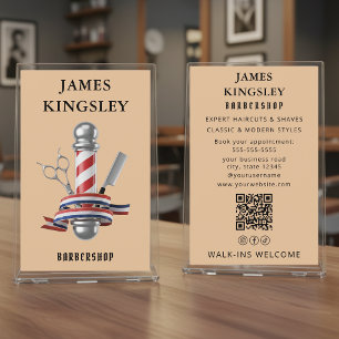 Professional Haircut Barber Pole Modern Barbershop Flyer