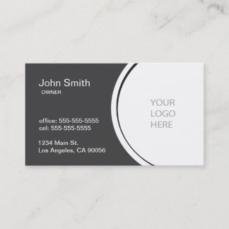 Professional Half Circle Dark Grey Business Card