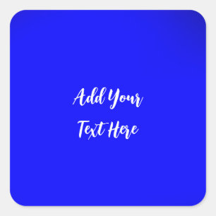 Professional handwriting add text modern blue square sticker