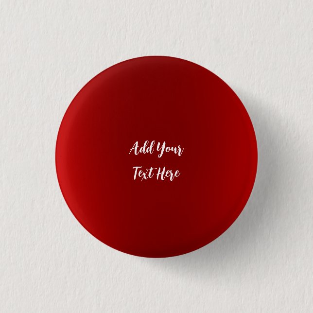 Professional handwriting add text modern red 3 cm round badge (Front)