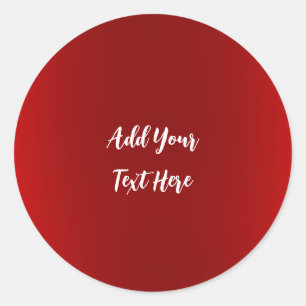Professional handwriting add text modern red classic round sticker
