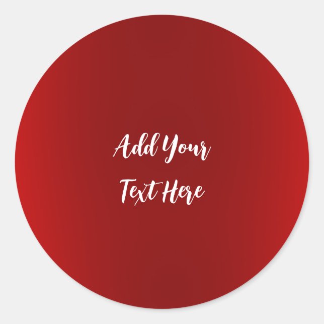 Professional handwriting add text modern red classic round sticker (Front)