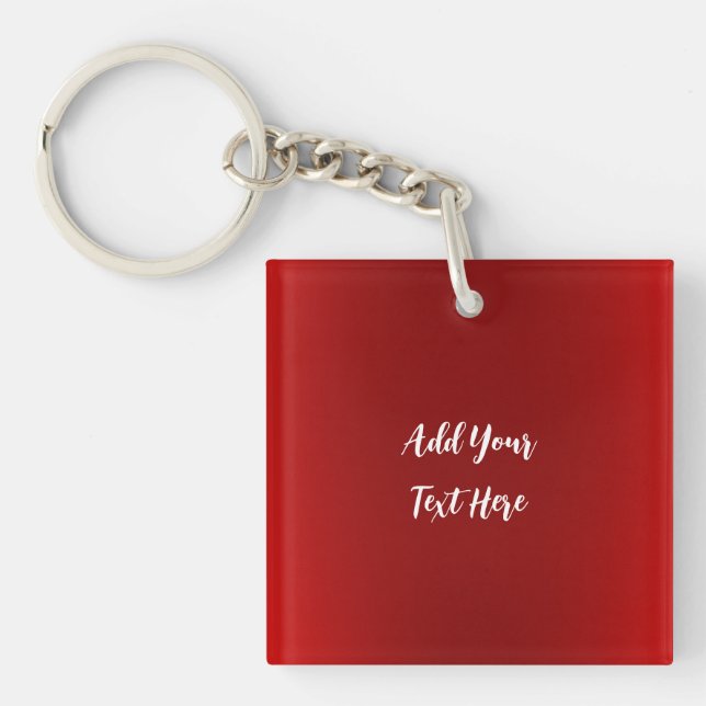 Professional handwriting add text modern red key ring (Front)