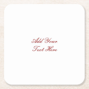 Professional handwriting add text modern square paper coaster