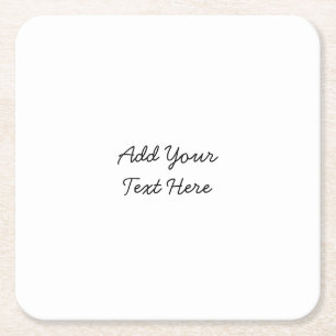 Professional handwriting add text modern square paper coaster