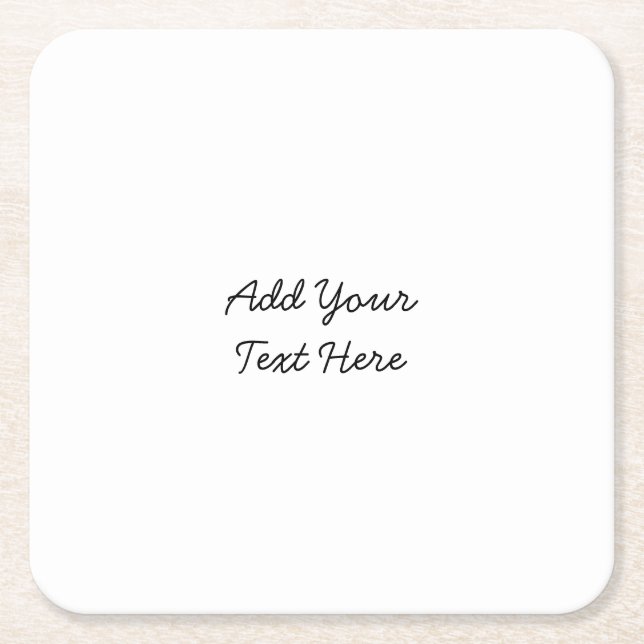 Professional handwriting add text modern square paper coaster (Front)