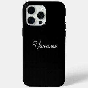 Professional handwriting name custom black iPhone 15 pro max case