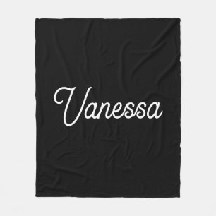 Professional handwriting name custom black fleece blanket