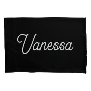 Professional handwriting name custom black pillowcase