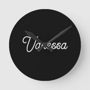 Professional handwriting name custom black round clock