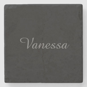 Professional handwriting name custom black stone coaster