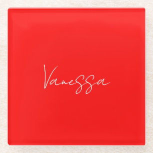 Professional handwriting name custom  glass coaster