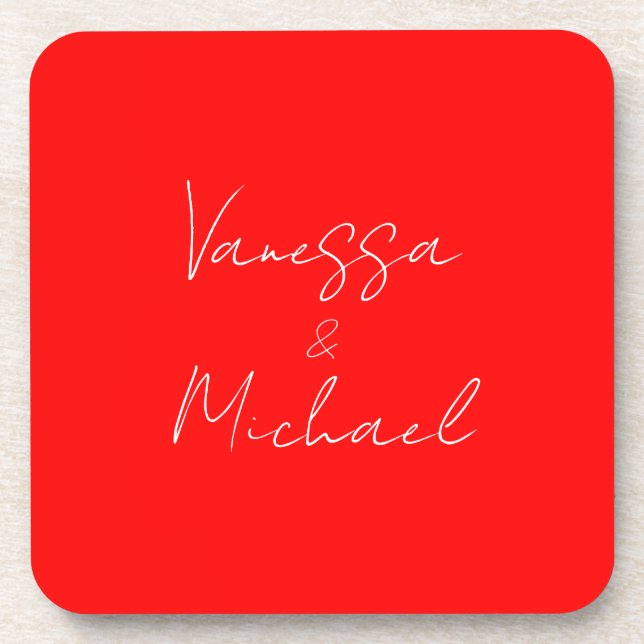 Professional handwriting name custom wedding coaster (Front)