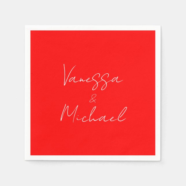 Professional handwriting name custom wedding napkin (Front)