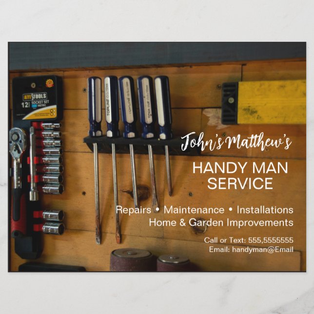 Professional Handyman Business Card Template (Front)