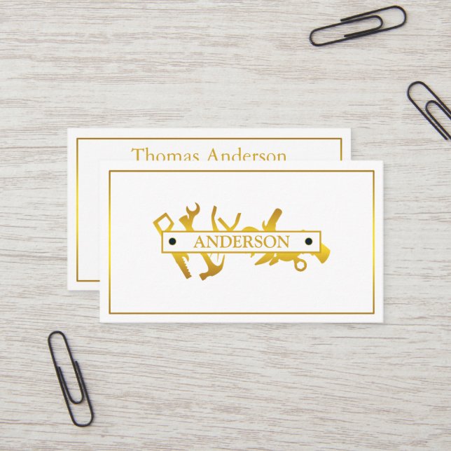 Professional Handyman Home Repair Business Custom  Business Card (Front/Back In Situ)