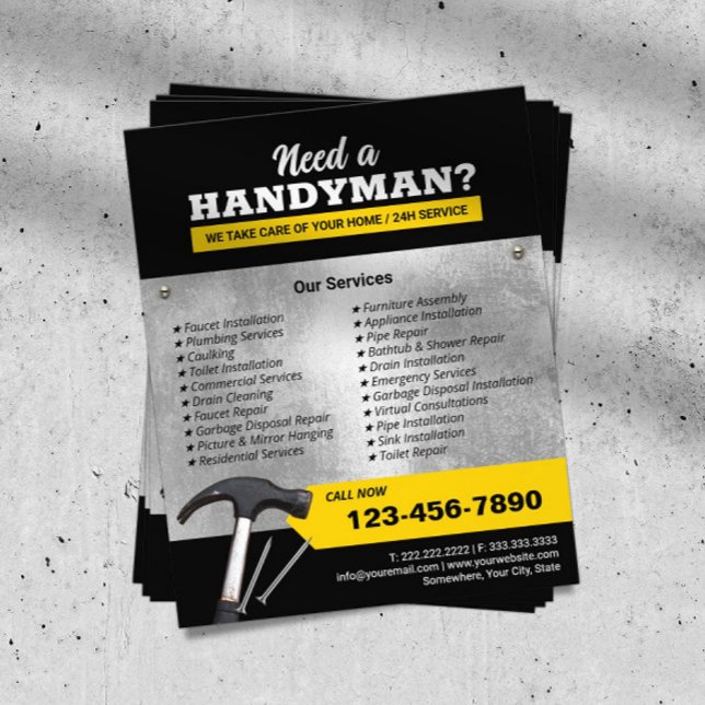 Professional Handyman Plumbing & Repair Service Flyer (Creator Uploaded)
