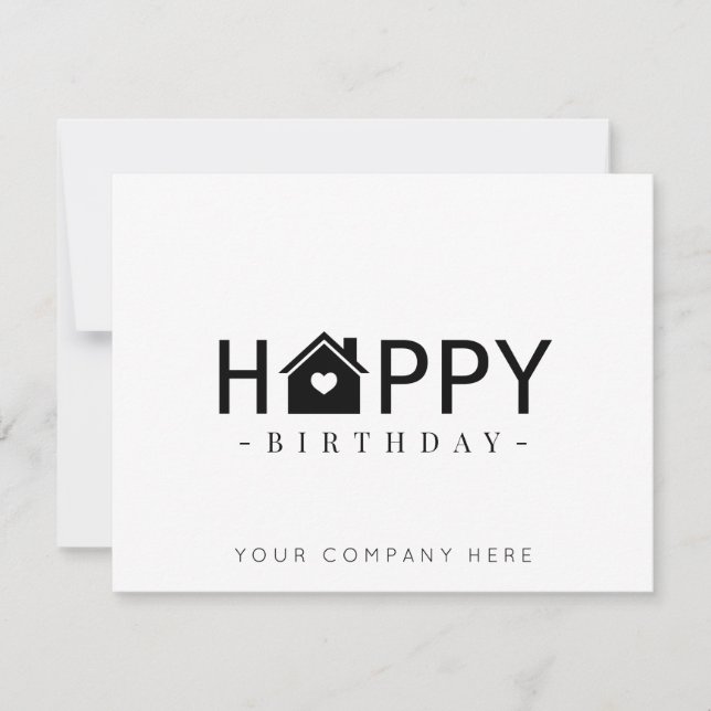 Professional Happy Birthday Real Estate Card (Front)