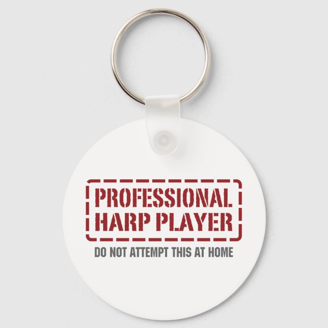 Professional Harp Player Key Ring (Front)