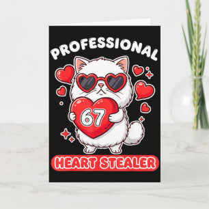 Professional Heart Stealer 67 Meme 6 7 Ragdoll Cat Card