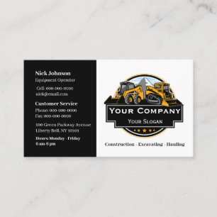 Professional Heavy Equipment Construction Company Business Card