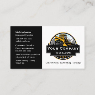 Professional Heavy Equipment Construction Company Business Card