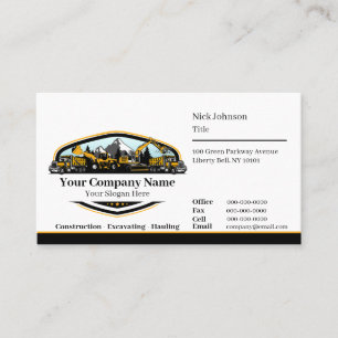 Professional Heavy Equipment Construction Company Business Card