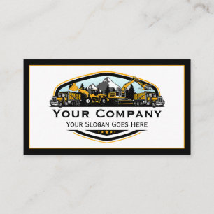Professional Heavy Equipment Construction Company Business Card