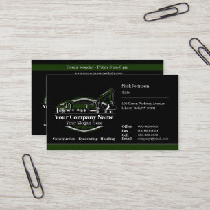 Professional Heavy Equipment Construction Company Business Card