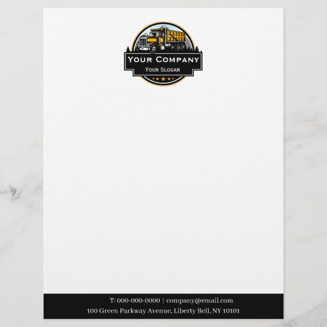 Professional Heavy Equipment Construction Company  Custom Letterhead (Front)