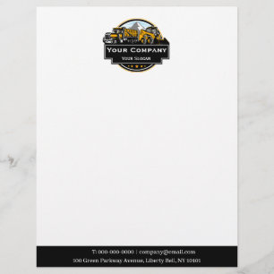 Professional Heavy Equipment Construction Company Custom Letterhead