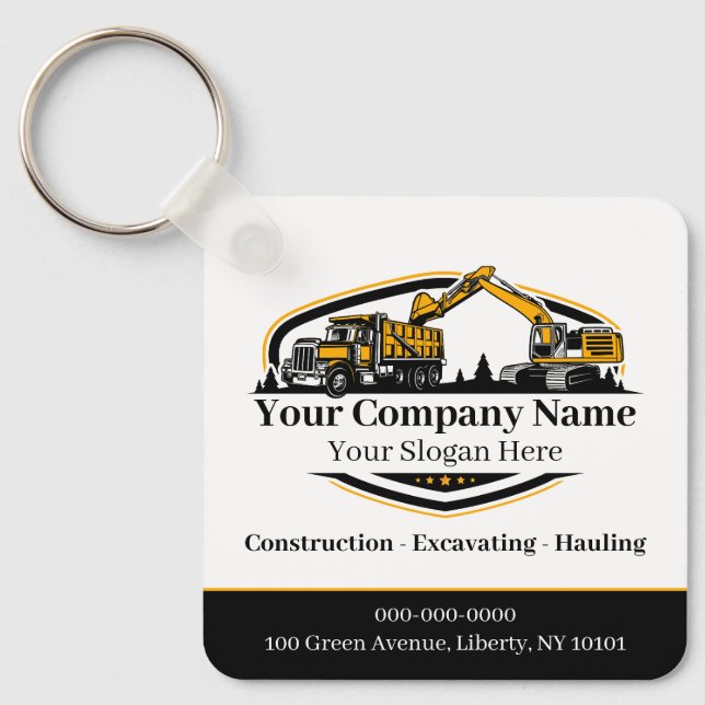 Professional Heavy Equipment Construction Company  Key Ring (Front)