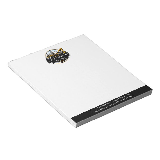 Professional Heavy Equipment Construction Company  Notepad (Angled)