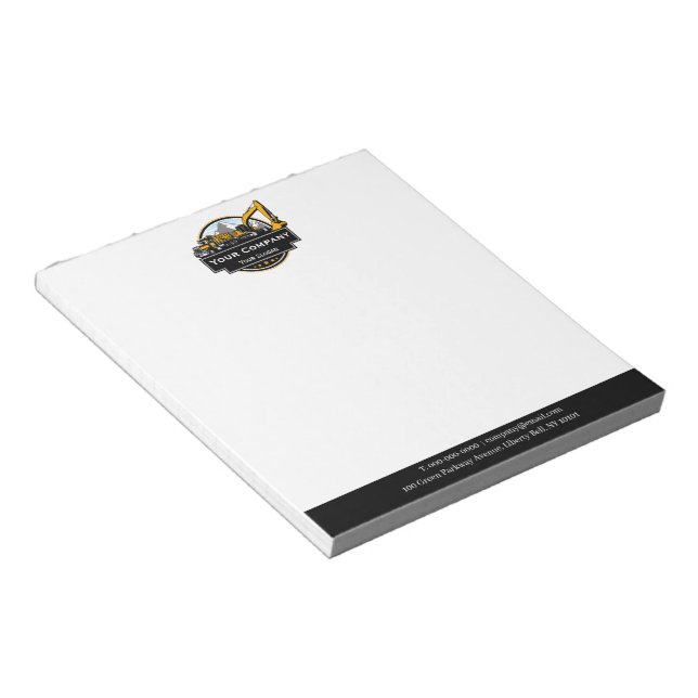 Professional Heavy Equipment Construction Company  Notepad (Angled)