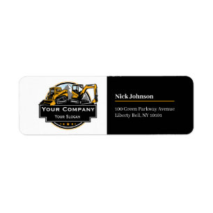 Professional Heavy Equipment Construction Company  Return Address Label