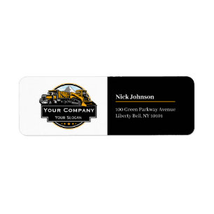 Professional Heavy Equipment Construction Company  Return Address Label